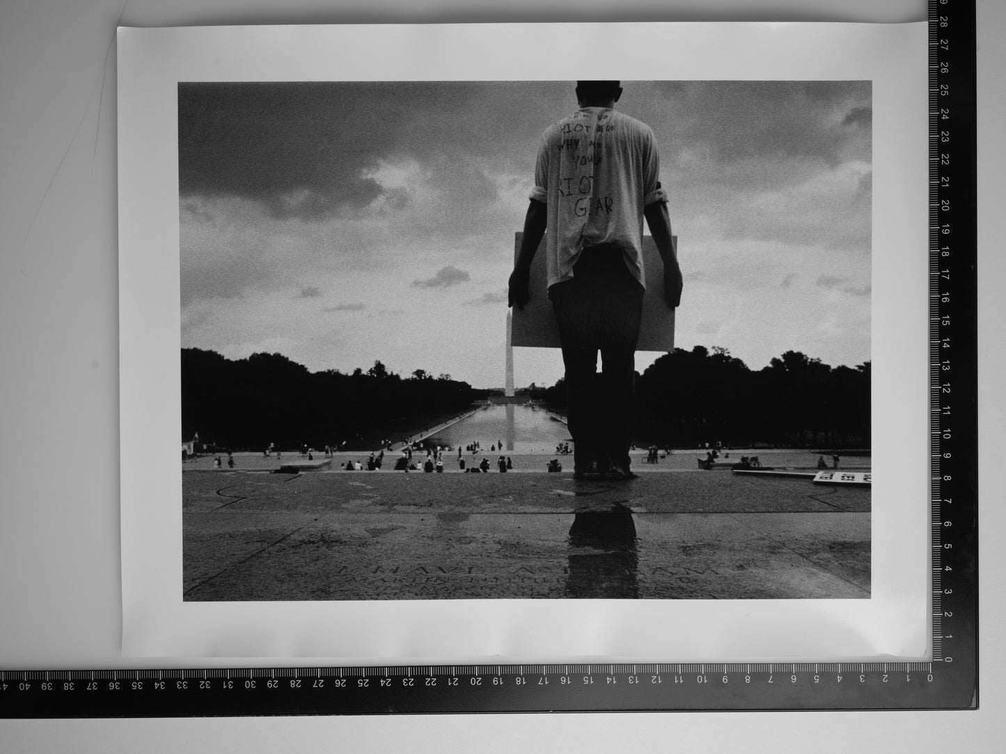 PROTESTER AT LINCOLN MEMORIAL 11x14 Silver Gelatin Print