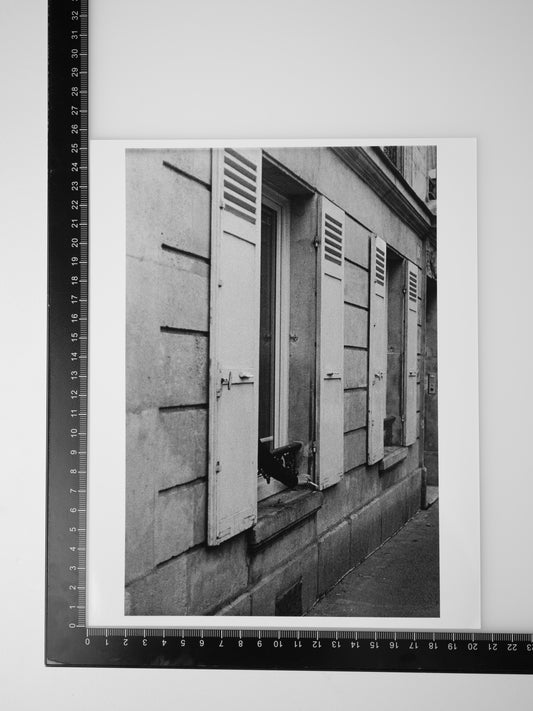 SMOKE BREAK IN PARIS WINDOW 8x10 Silver Gelatin Print