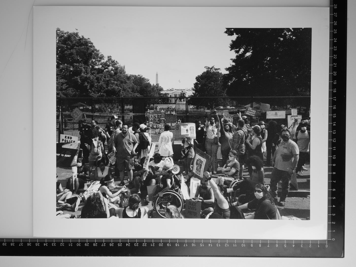 1600 PENNSYLVANIA AVE DURING PROTEST 11x14 Silvery Gelatin Print