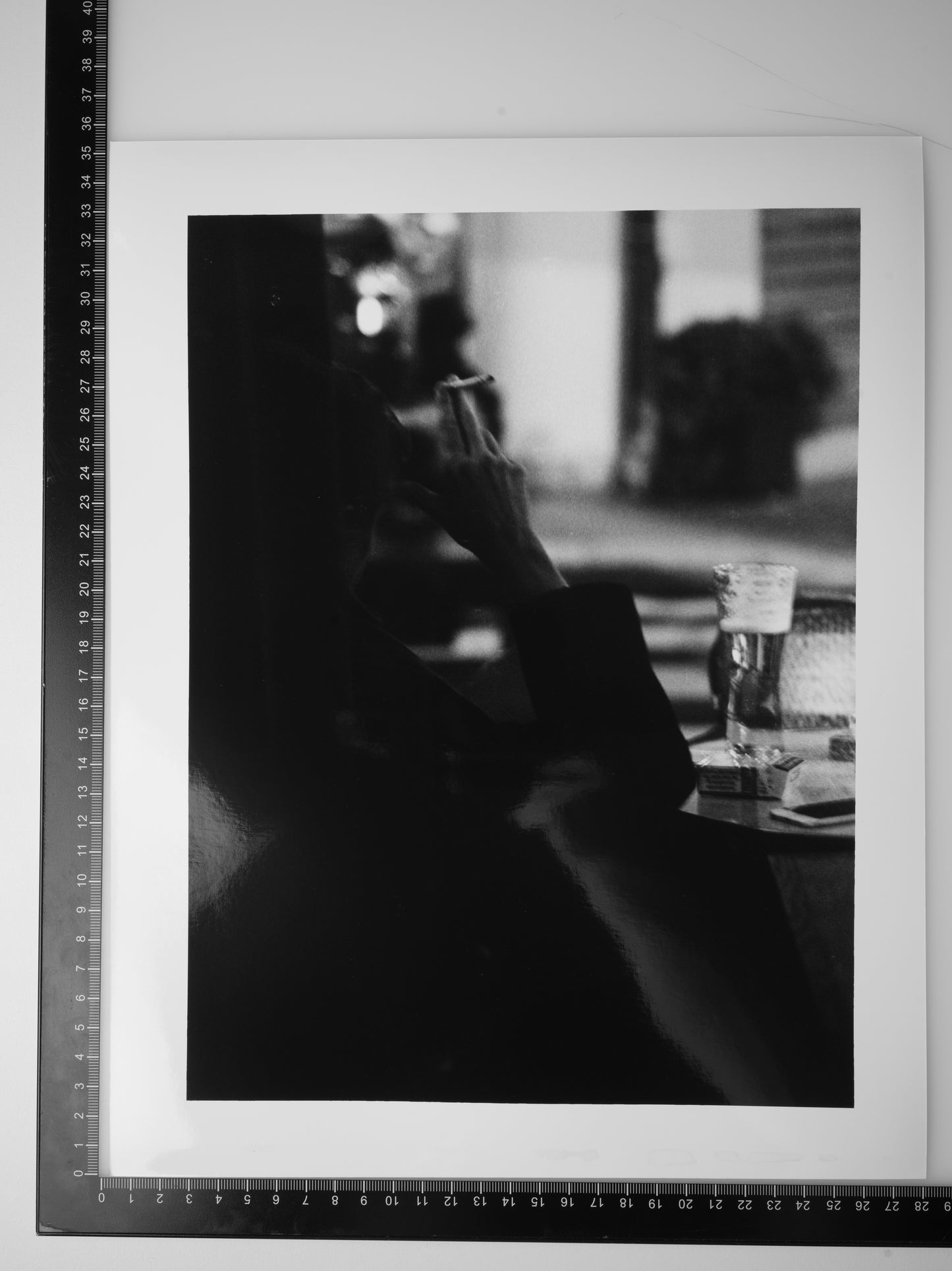 MAN SMOKING OUTSIDE PARIS CAFE 11x14 Silver Gelatin Print