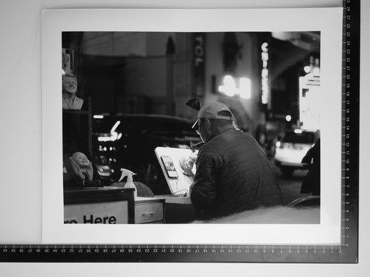 SCULPTING ON HOLLYWOOD BOULEVARD 11x14 Silver Gelatin Print