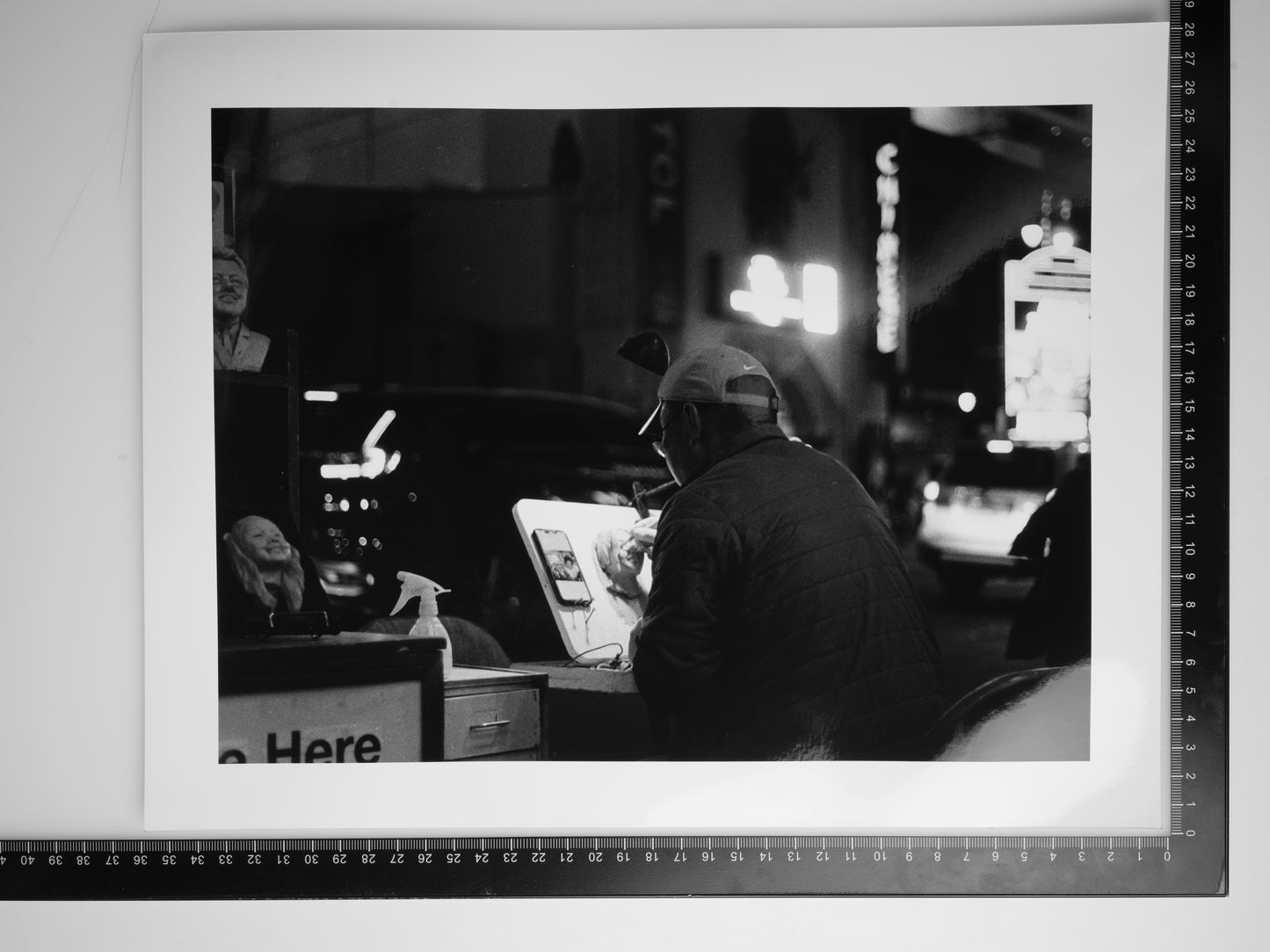 SCULPTING ON HOLLYWOOD BOULEVARD 11x14 Silver Gelatin Print