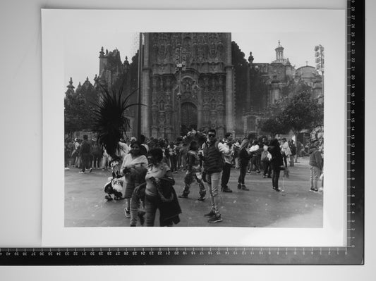 TOURISTS AT CATEDRAL METROPOLITANA DE LA CIUDAD DE MEXICO 11x14 Silver Gelatin Print
