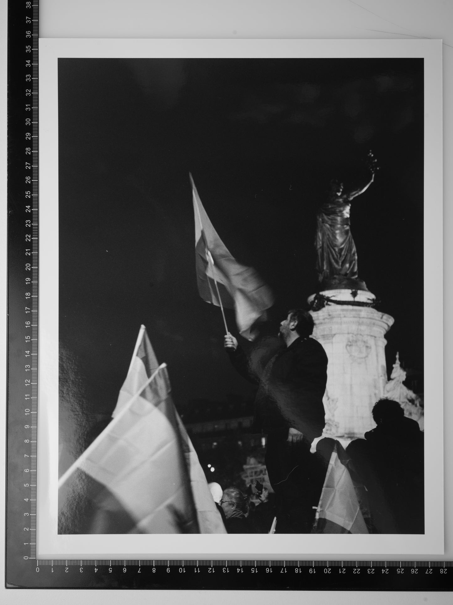 PROTESTERS AT PLACE DE LA REPUBLIQUE 11X14 Silver Gelatin Print